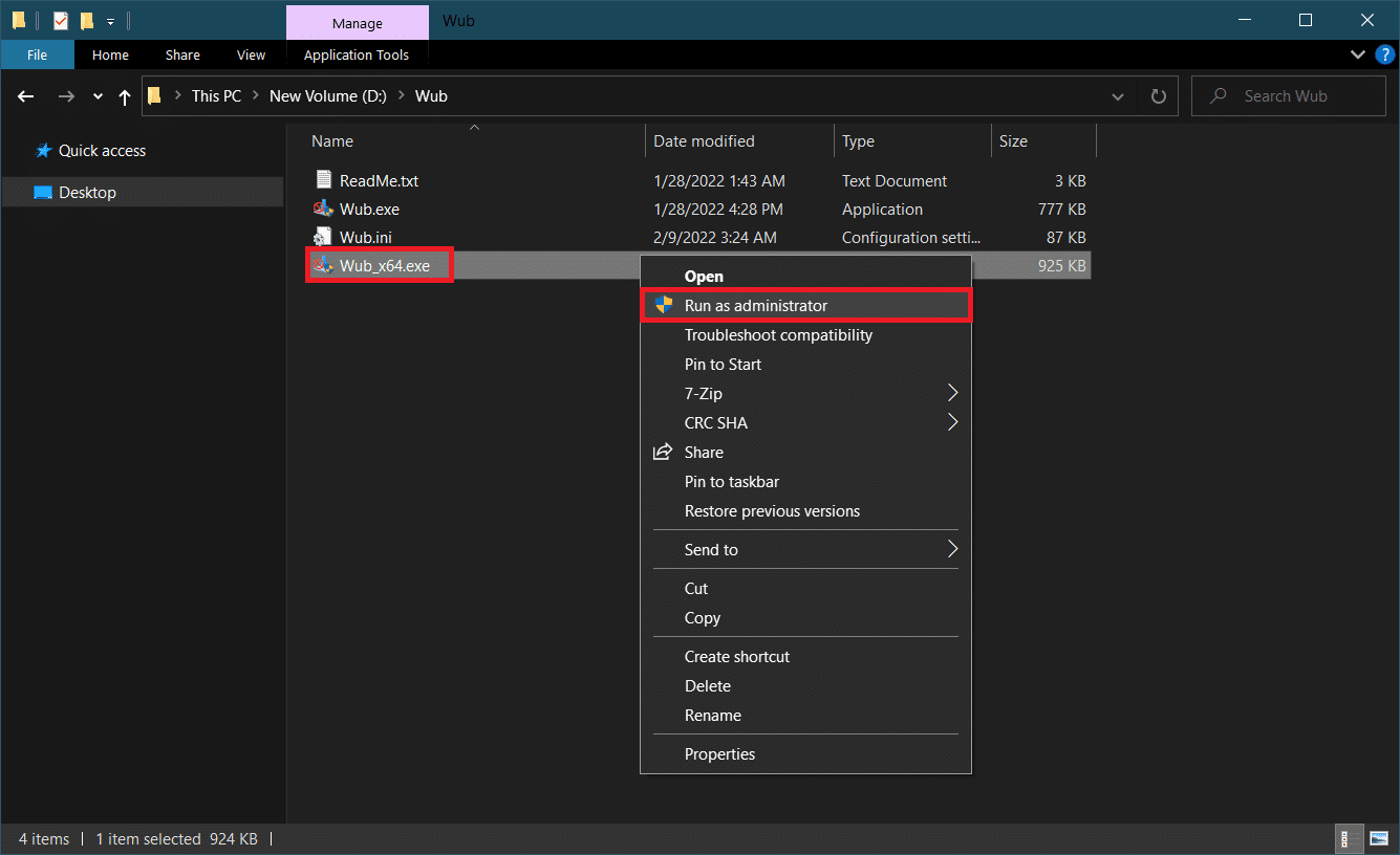 Option Exécuter en tant qu'administrateur. Comment réparer l'utilisation élevée du disque WaasMedicSVC.exe dans Windows 10