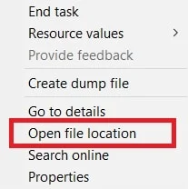 Ouvrir l'option d'emplacement du fichier. Comment réparer l'utilisation élevée du disque WaasMedicSVC.exe dans Windows 10