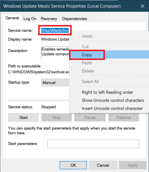 Nom du service en surbrillance. Comment réparer l'utilisation élevée du disque WaasMedicSVC.exe dans Windows 10