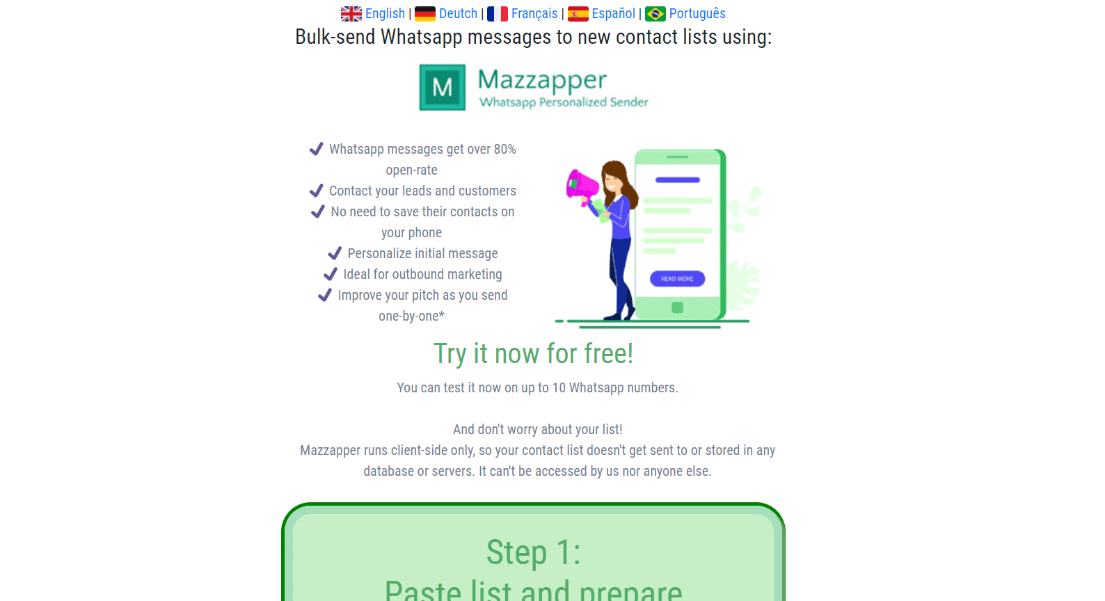 Mazzapper | download gratuito di software di marketing WhatsApp in blocco