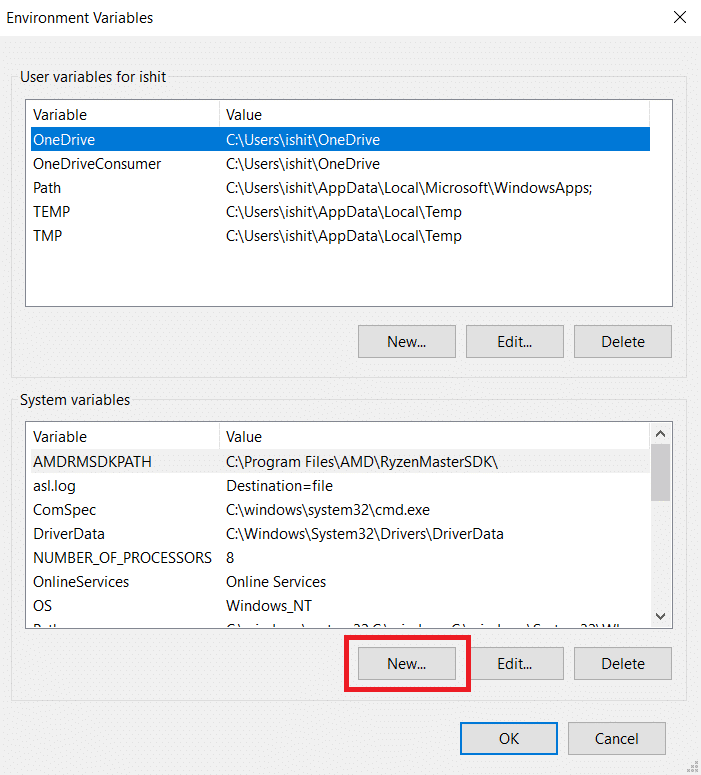 새 버튼입니다. Windows 10에서 Java 가상 머신을 생성할 수 없는 문제를 수정하는 방법