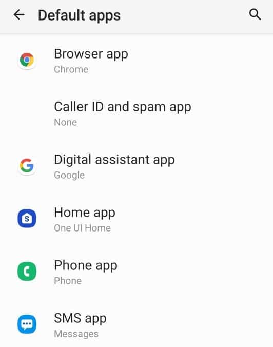 변경하려는 기본 앱을 선택합니다. Android 전화 설정 메뉴를 여는 방법