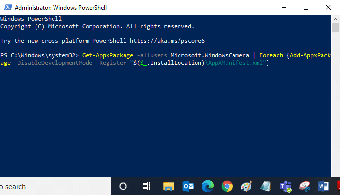 Luego, escriba el siguiente comando y presione Entrar/Reparar cámara en uso por otra aplicación en Windows 10