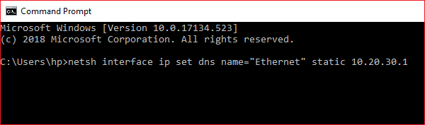 使用命令提示符设置您的 DNS 服务器地址