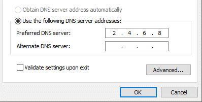 首选 DNS 服务器,输入提供 DNS 解析的服务器的 IP 地址