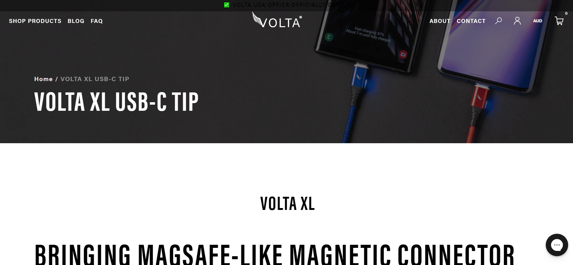 VoltaChargerのWebサイト
