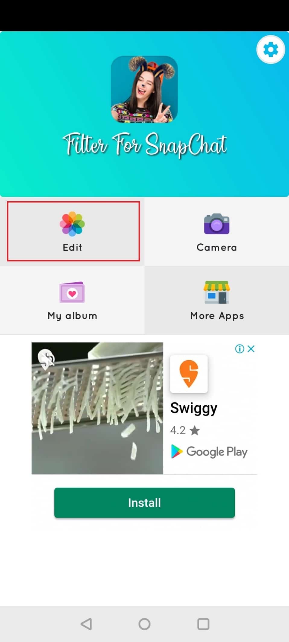Atingeți Editați și permiteți permisiunile de stocare pentru aplicație. Cum să puneți filtre Snapchat pe imaginile din camera foto