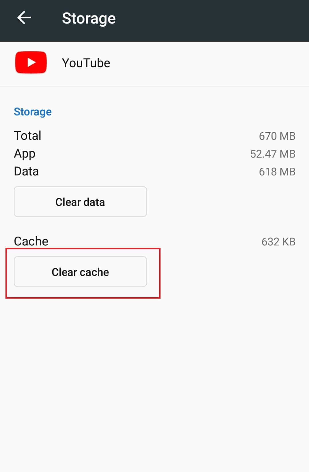 Butonul de golire a memoriei cache.