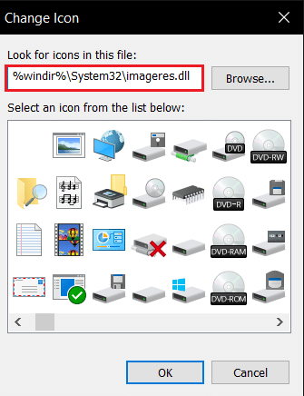 căutați pictograma în fereastra Schimbare pictogramă. Cum să obțineți această pictogramă pentru computer pe desktop