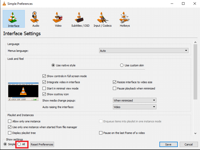 Wybierz opcję Wszystkie. Jak naprawić napisy VLC, które nie działają w systemie Windows 10?