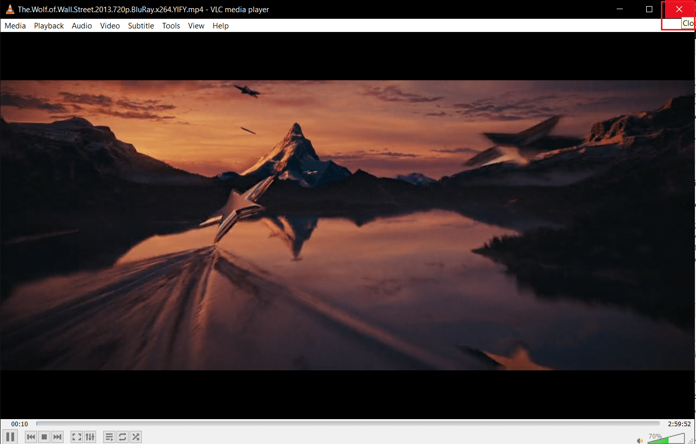 zamknij odtwarzacz multimedialny VLC