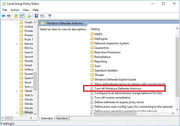 Double-cliquez sur Désactiver la stratégie antivirus Windows Defender dans l'éditeur de stratégie de groupe local. Correction de Steam bloqué lors de la préparation du lancement dans Windows 10