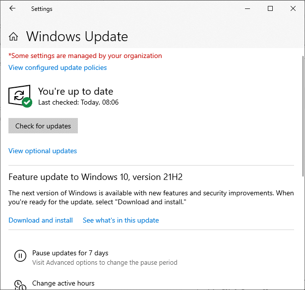 Acum, selectați Verificați actualizările din panoul din dreapta. Fix Minecraft Launcher nu este disponibil momentan în contul dvs