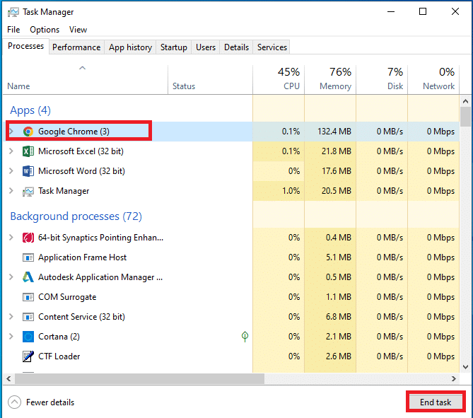 Перезапустите Google Chrome