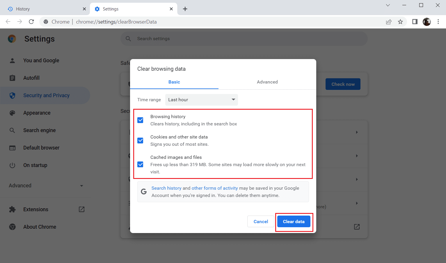 Включите все опции и выберите Очистить данные. Исправление плагинов Chrome, не работающих в Windows 10