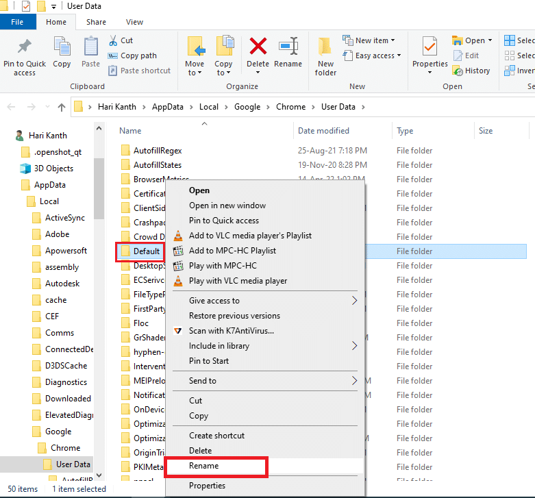 выберите опцию Переименовать. Исправление плагинов Chrome, не работающих в Windows 10
