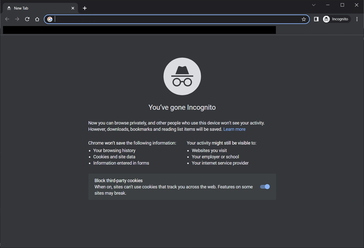 Nuova finestra di navigazione in incognito. Come correggere l'errore di traffico insolito di Google