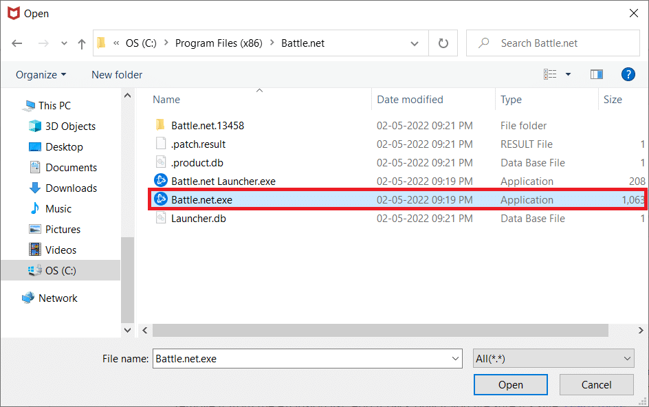 浏览可执行文件并双击它。在 Windows 10 上修复暗黑破坏神 3 错误代码 1016