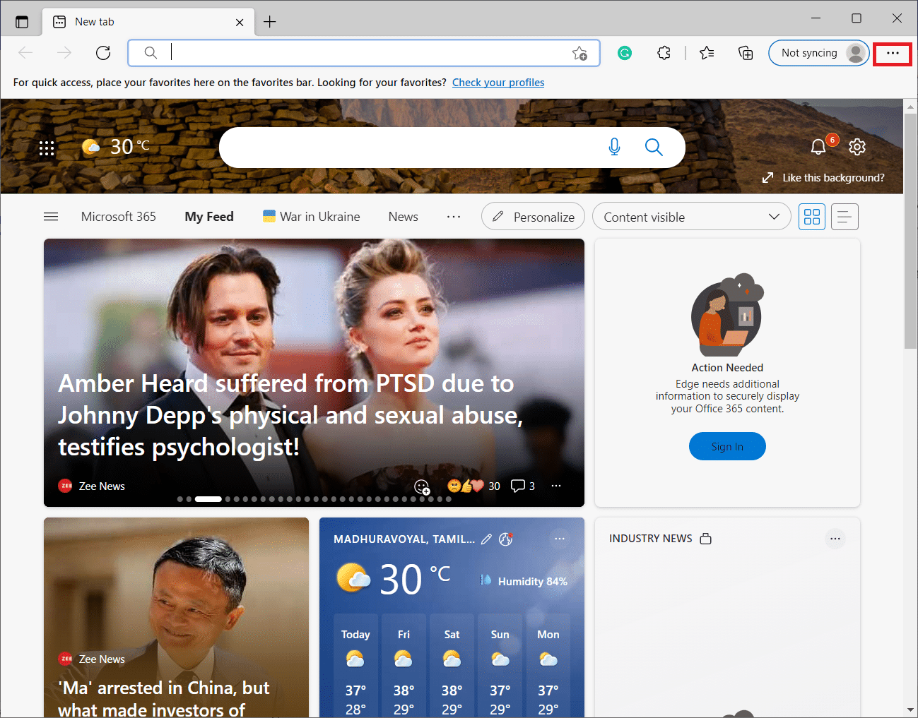 Klicken Sie auf das Symbol mit den drei Punkten neben Ihrem Profilbild. So leeren Sie den Cache auf Facebook