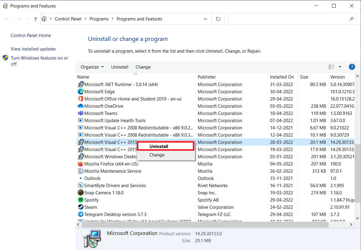 右键单击其中任何一个，然后选择卸载。修复天际不会在 Windows 10 中启动