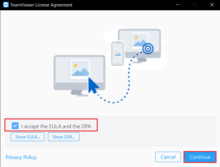 ข้อตกลงใบอนุญาต TeamViewer