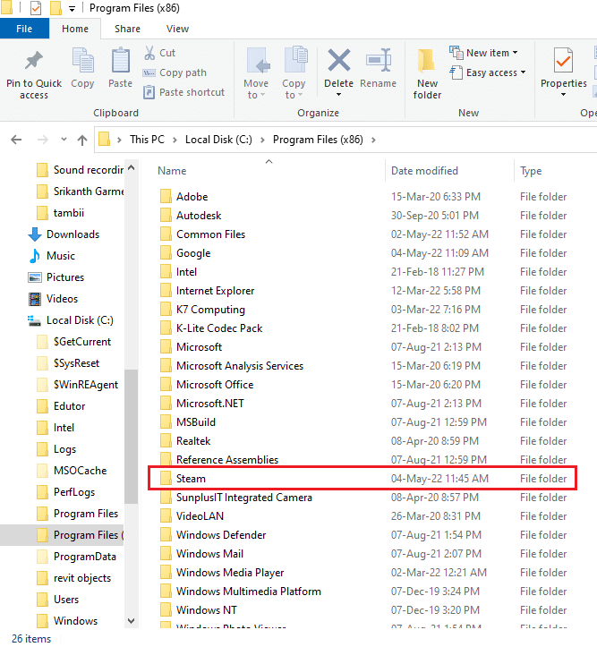 vai alla cartella Steam. Risolto il problema con steam_api64.dll mancante su Windows 10
