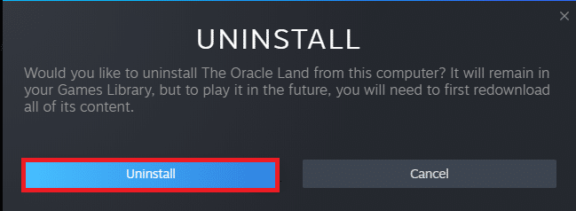 Fare clic sul pulsante Disinstalla