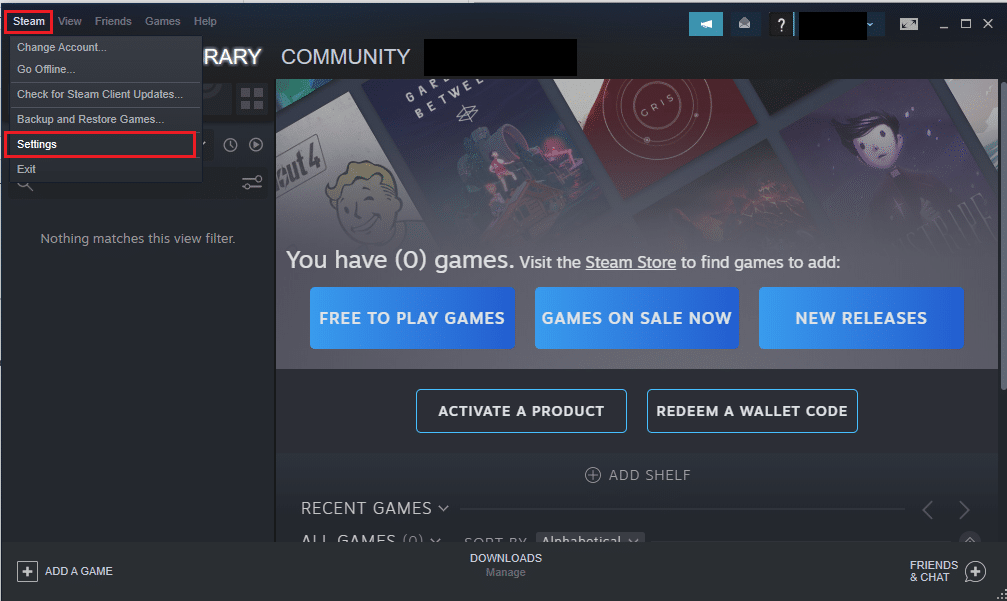 impostazioni del vapore. Risolto il problema con steam_api64.dll mancante su Windows 10
