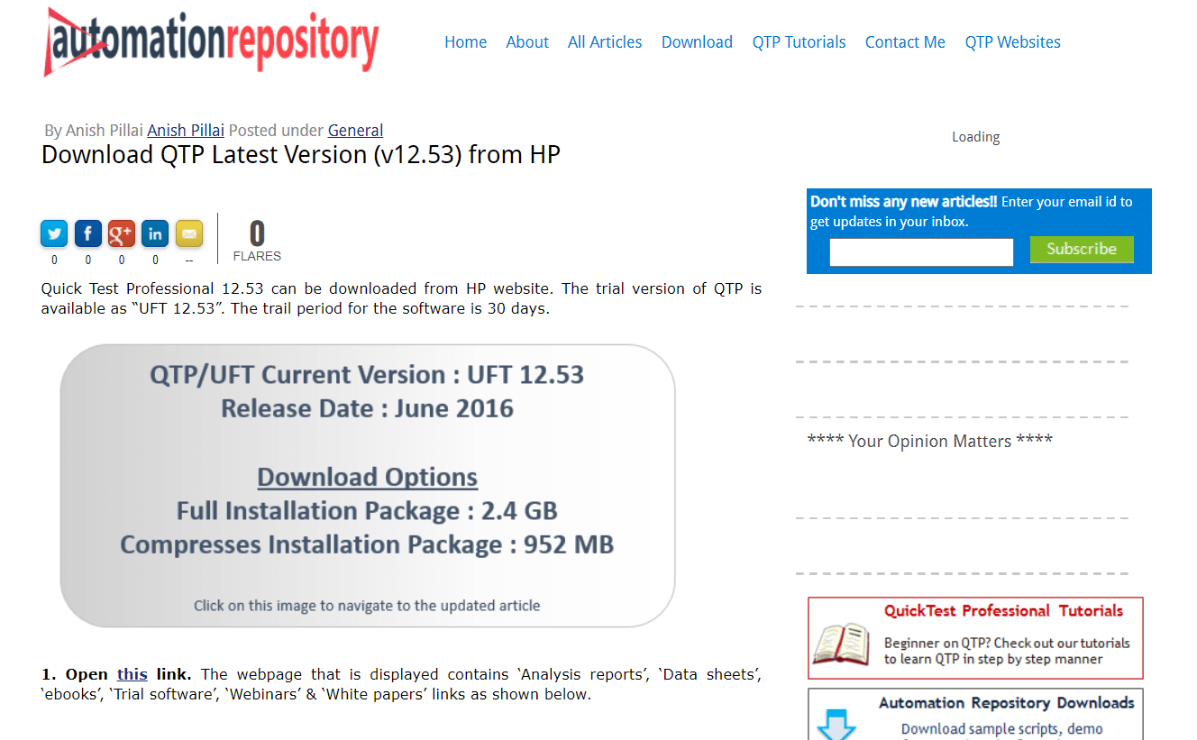 QTP. I 34 migliori strumenti di test web