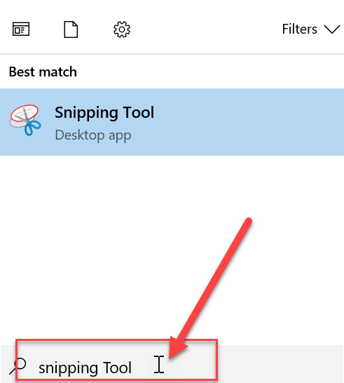 按 Windows 键 + S 打开 Windows 搜索,然后输入截图工具