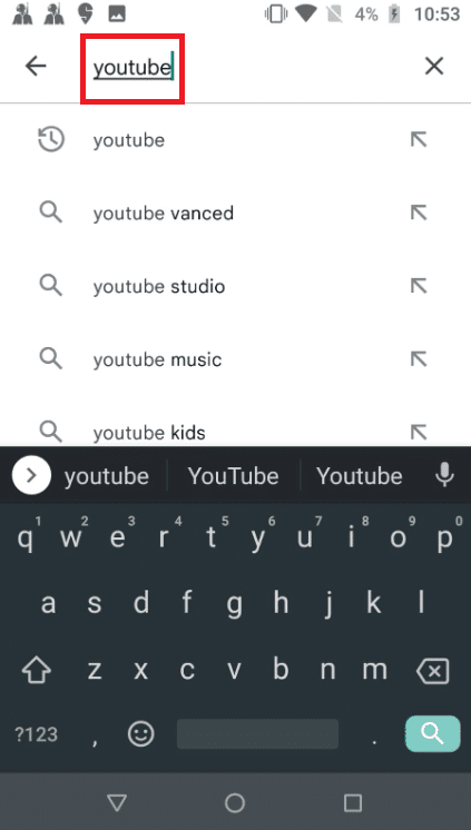 検索バーでYoutubeを検索します。ネットワークエラー503を修正