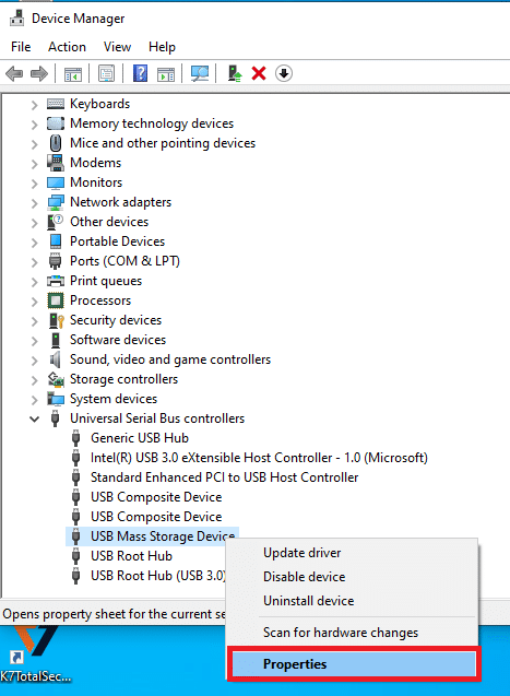 プロパティメニューを起動します。デバイスを修正するには、Windows10にさらにインストールする必要があります