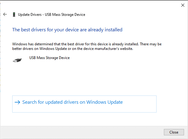 デバイスドライバの更新バージョンに関するメッセージ。デバイスを修正するには、Windows10にさらにインストールする必要があります