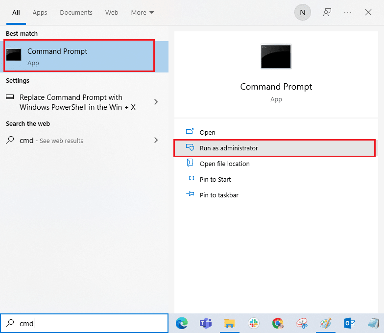 buka command prompt sebagai administrator