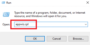 Immettere appwiz.cpl e premere Invio