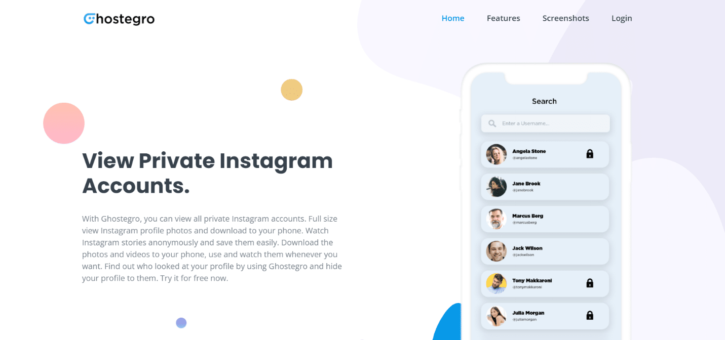 Ghostegro. La migliore app per la visualizzazione di Instagram privata senza verifica umana