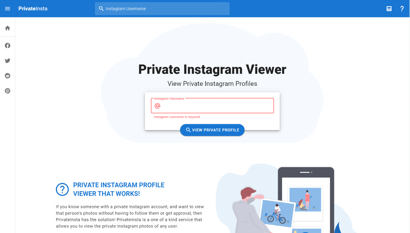 PrivateInsta. La migliore app per la visualizzazione di Instagram privata senza verifica umana
