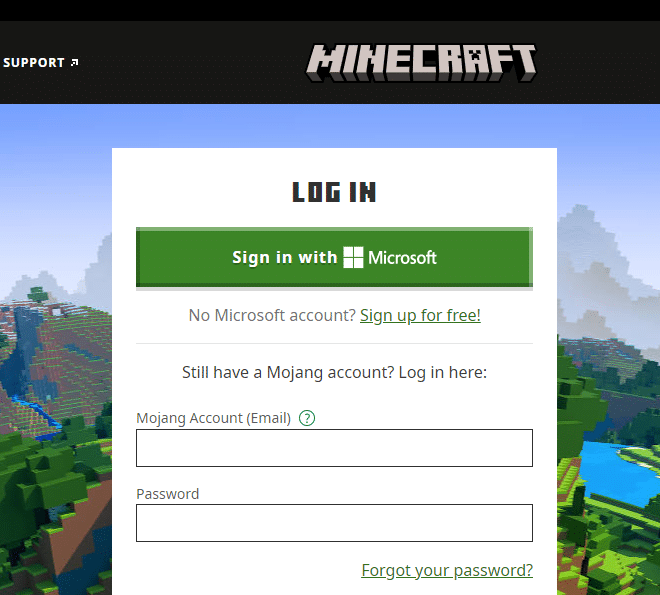 Usa sempre il launcher ufficiale per accedere a Minecraft. Risolvi lo schermo nero di Minecraft in Windows 10