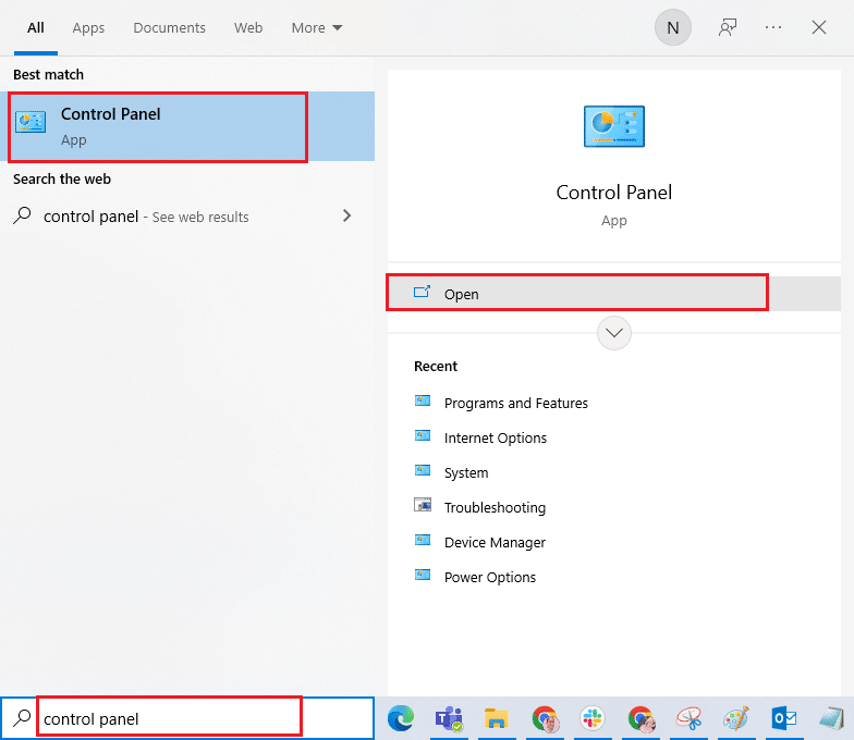 apri il Pannello di controllo. Risolvi lo schermo nero di Minecraft in Windows 10