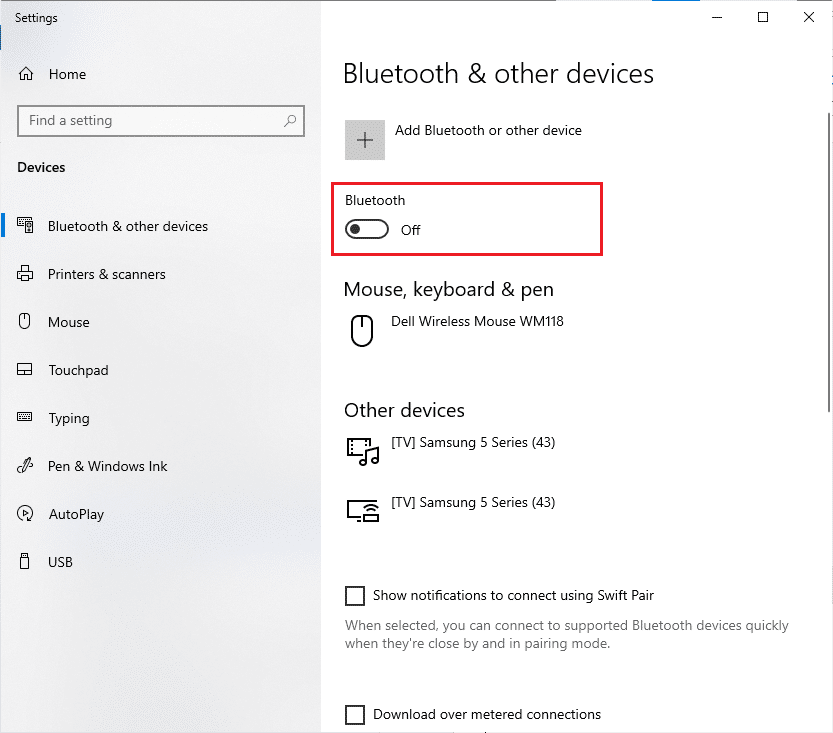 disattivare l'icona Bluetooth