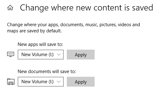 从列表中选择所需的位置,然后单击应用 |在 Windows 10 上释放硬盘空间的 10 种方法