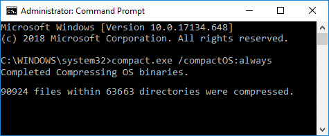 压缩 Windows 10 安装