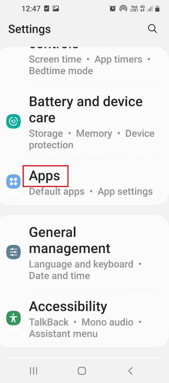 Apri l'app Impostazioni e tocca l'opzione App