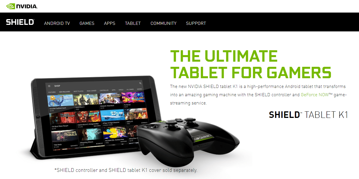 NVIDIA Shield Tablet K1. Konsol Game Android Terbaik