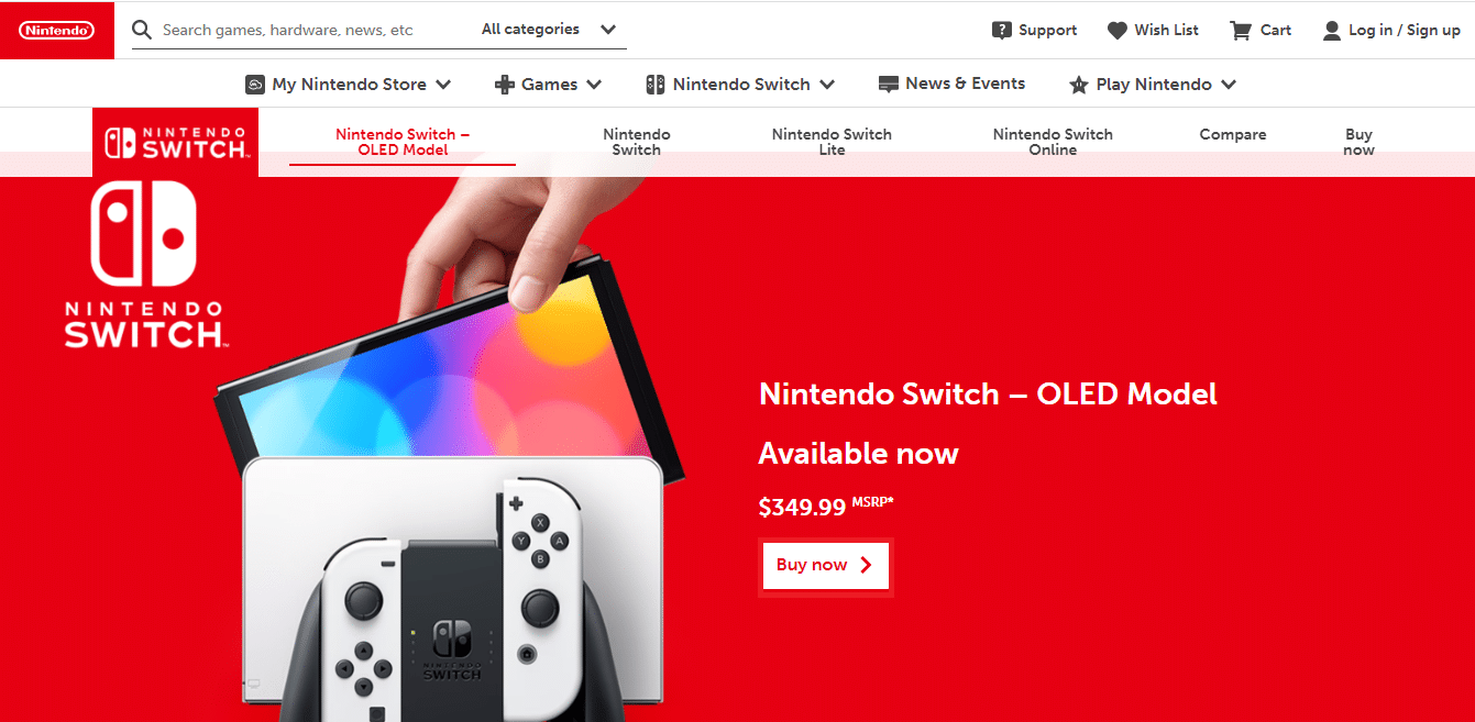 Nintendo Beralih OLED