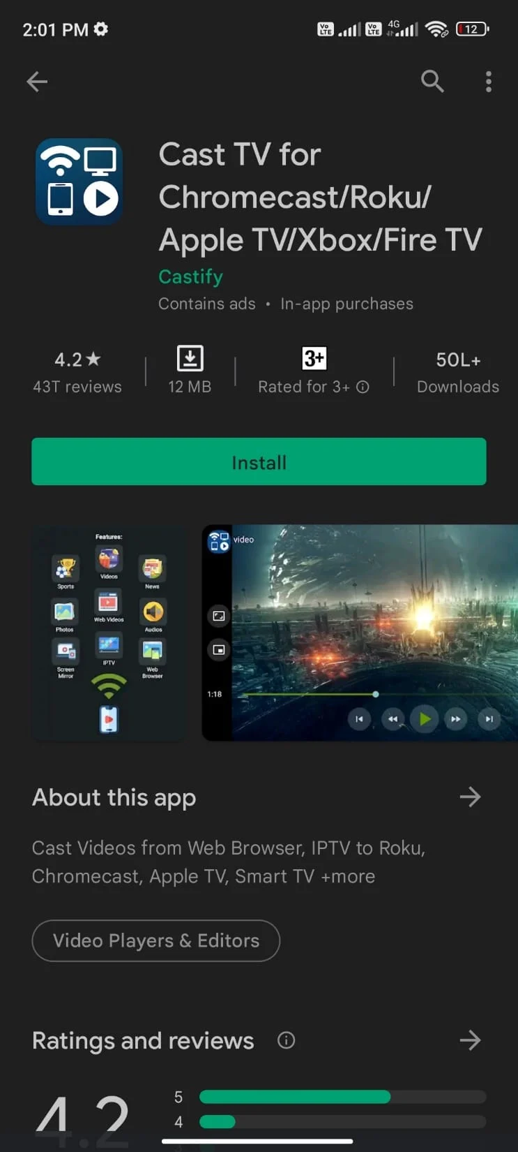 Transmisikan TV untuk Chromecast Roku Apple TV Xbox Fire TV