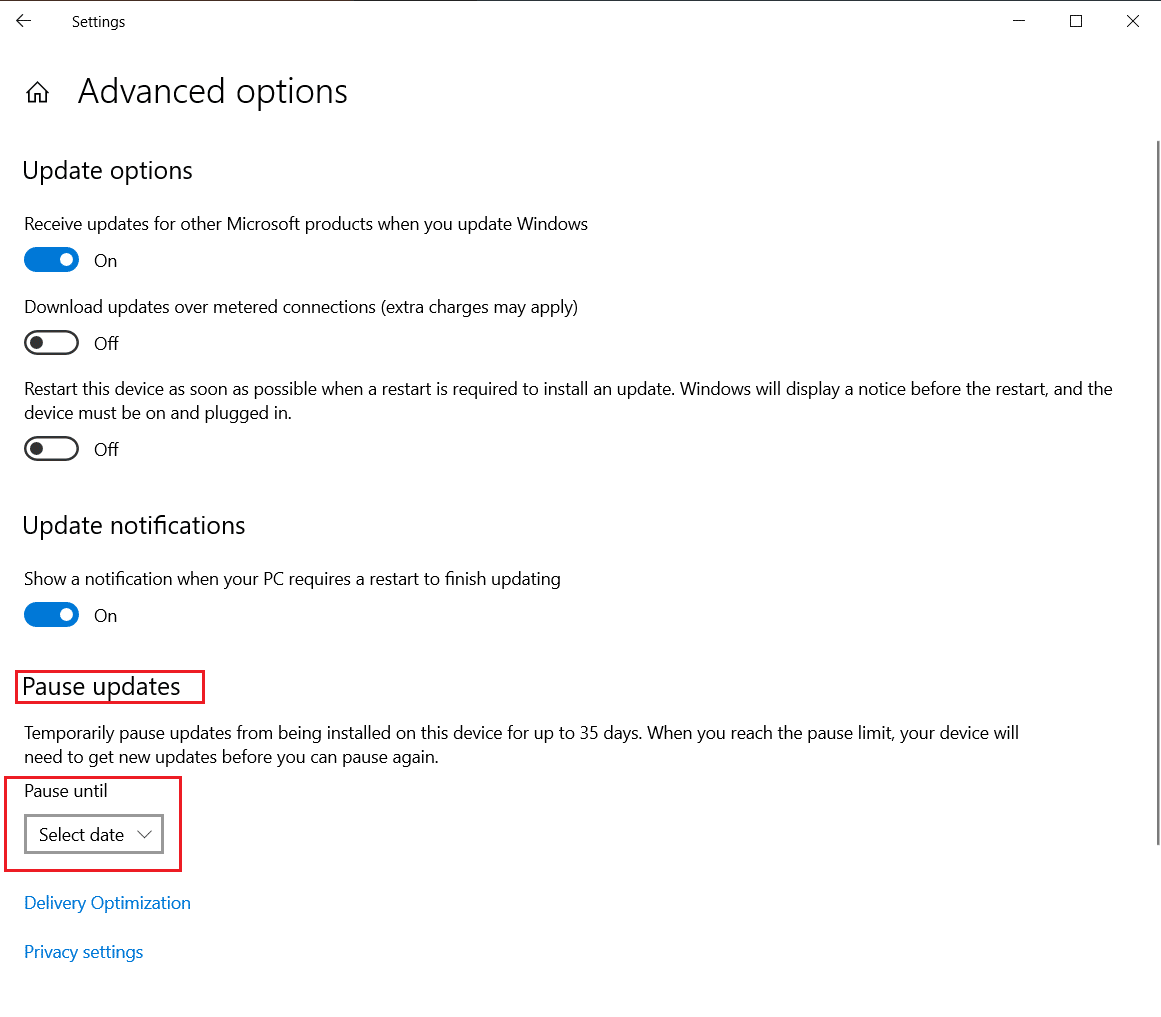 sospendere gli aggiornamenti. Correggi Windows Update che dura per sempre in Windows 10