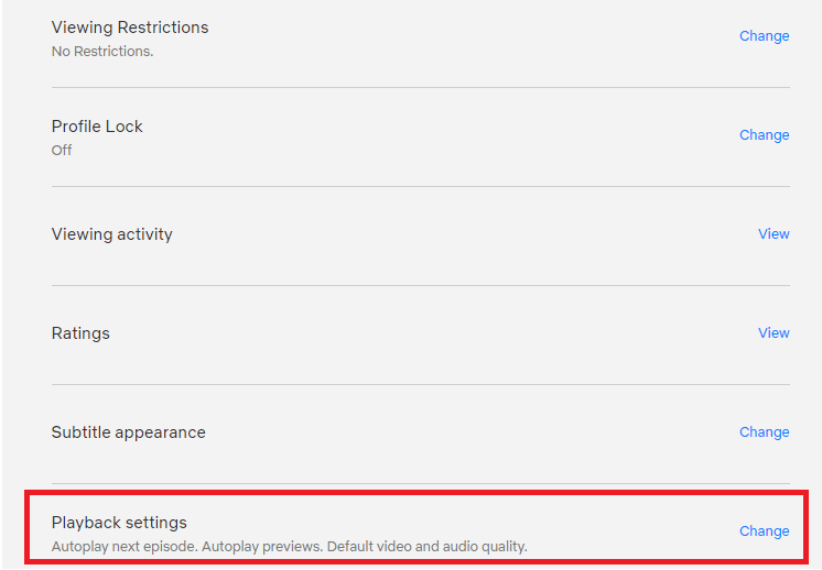 ajustes de reproducción. Arreglar Netflix Audio Video fuera de sincronización en Windows 10 PC