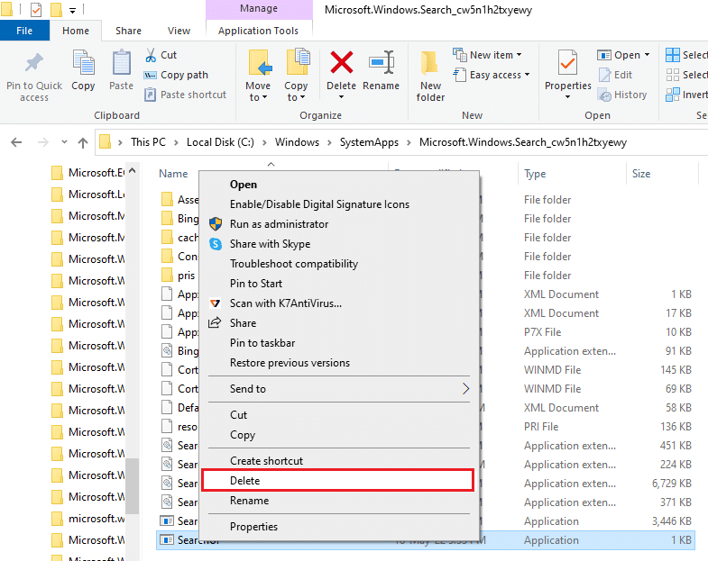 eliminar el archivo. Arreglar Cortana ocupando memoria