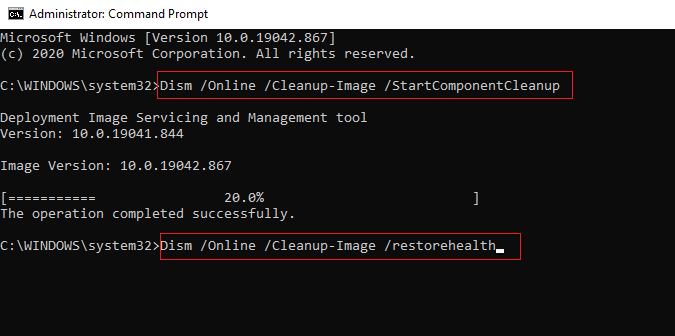 sfc scannow repairコマンドを実行した後、dismコマンドを実行します。 Cortanaがメモリを消費する問題を修正